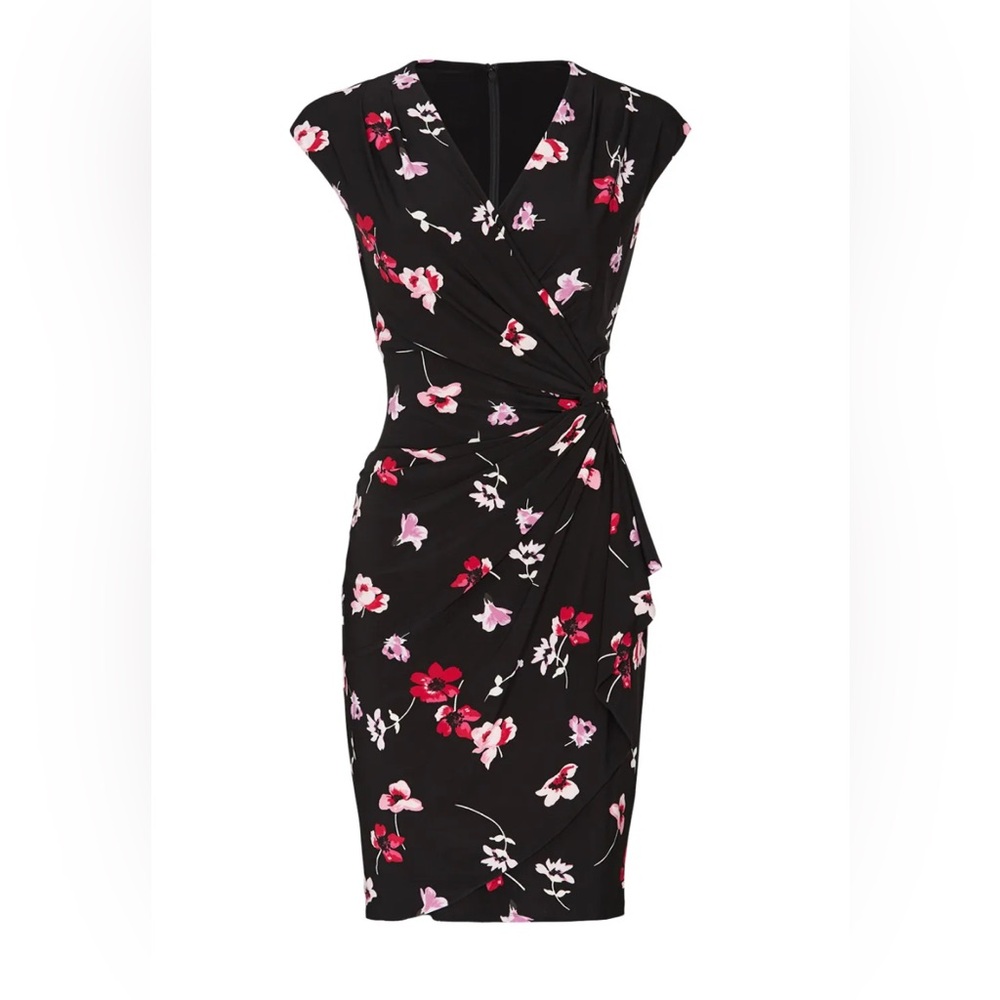 Ralph Lauren Black Floral Midi Dress